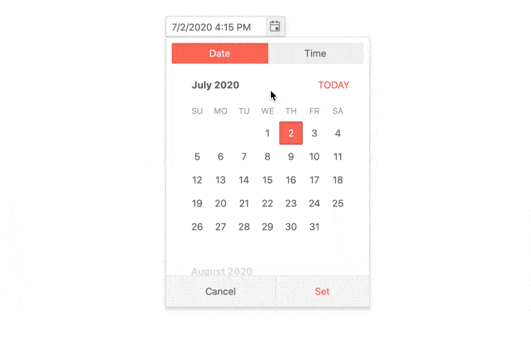 React DateTimePicker – Default Value, KendoReact UI Library