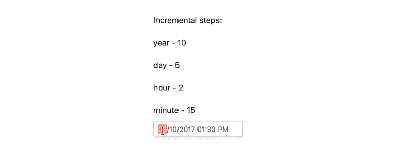 Kendo UI for Angular DateInput - Incremental Steps