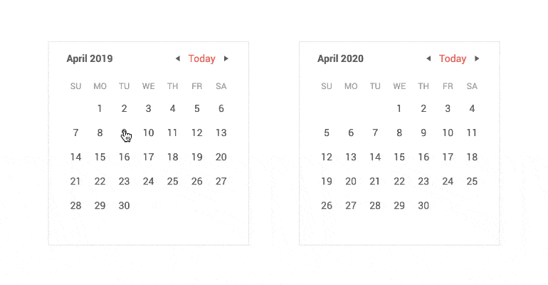 Telerik UI for Blazor Calendar Selection