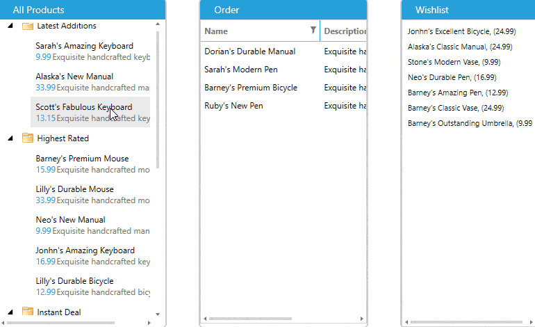WPF DragAndDrop Manager showcasing events and functionalities