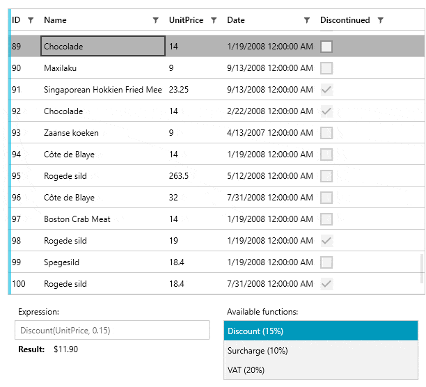 Parse Expressions Without Expression Editor with WPF ExpressionParser