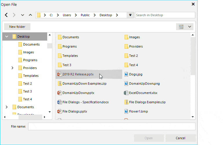 Layout Options in Telerik UI for WinForms FileDialogs
