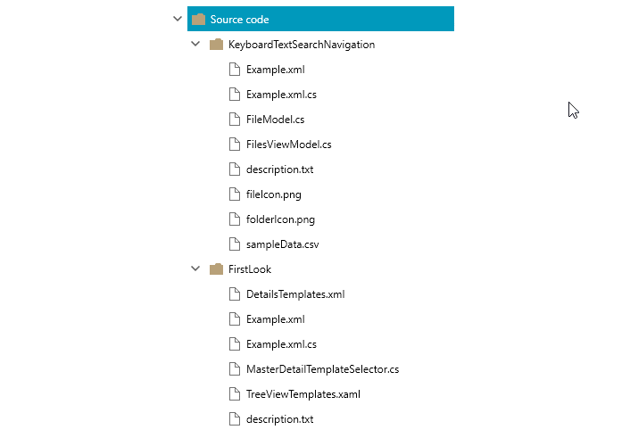 WPF TreeView control displaying keyboard search navigation
