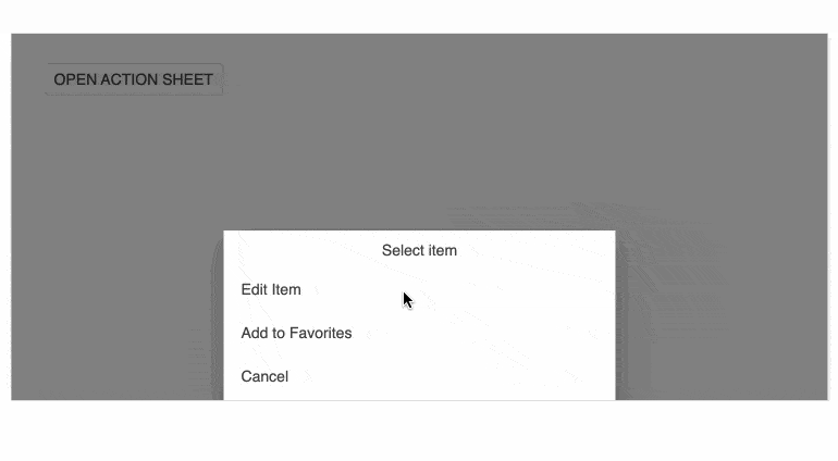 Kendo UI for Angular ActionSheet Animations