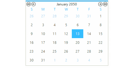 UI for WinForms Calendar Zoon Navigation
