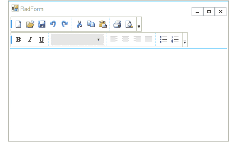WinForms CommandBar control displaying docking and floating Toolbars