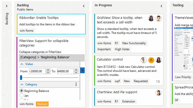 Telerik UI for WinForms TaskBoard control Overview