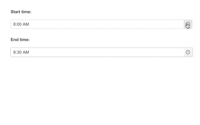 Telerik UI for ASP.NET Core TimePicker Range Selection
