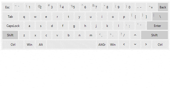 Telerik UI for WinForms Virtual Keyboard control displaying multilingual support
