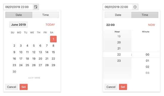DateTimePicker Header