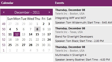 WPF Calendar control displaying Intuitive UI for Selecting Dates