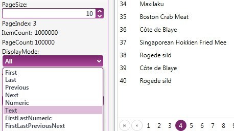 WPF DataPager control showcasing Versatile UI