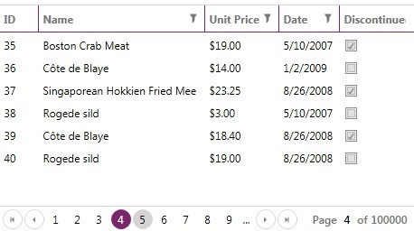 WPF DataPager control showcasing Ease of use