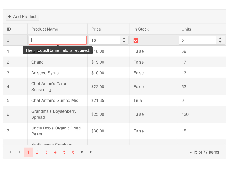 Telerik UI for Blazor Grid