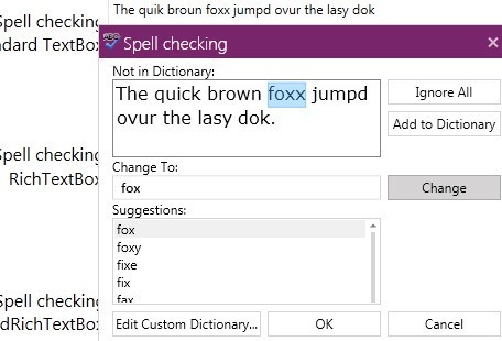 WPF SpellChecker control demonstrating Easy integration into your app