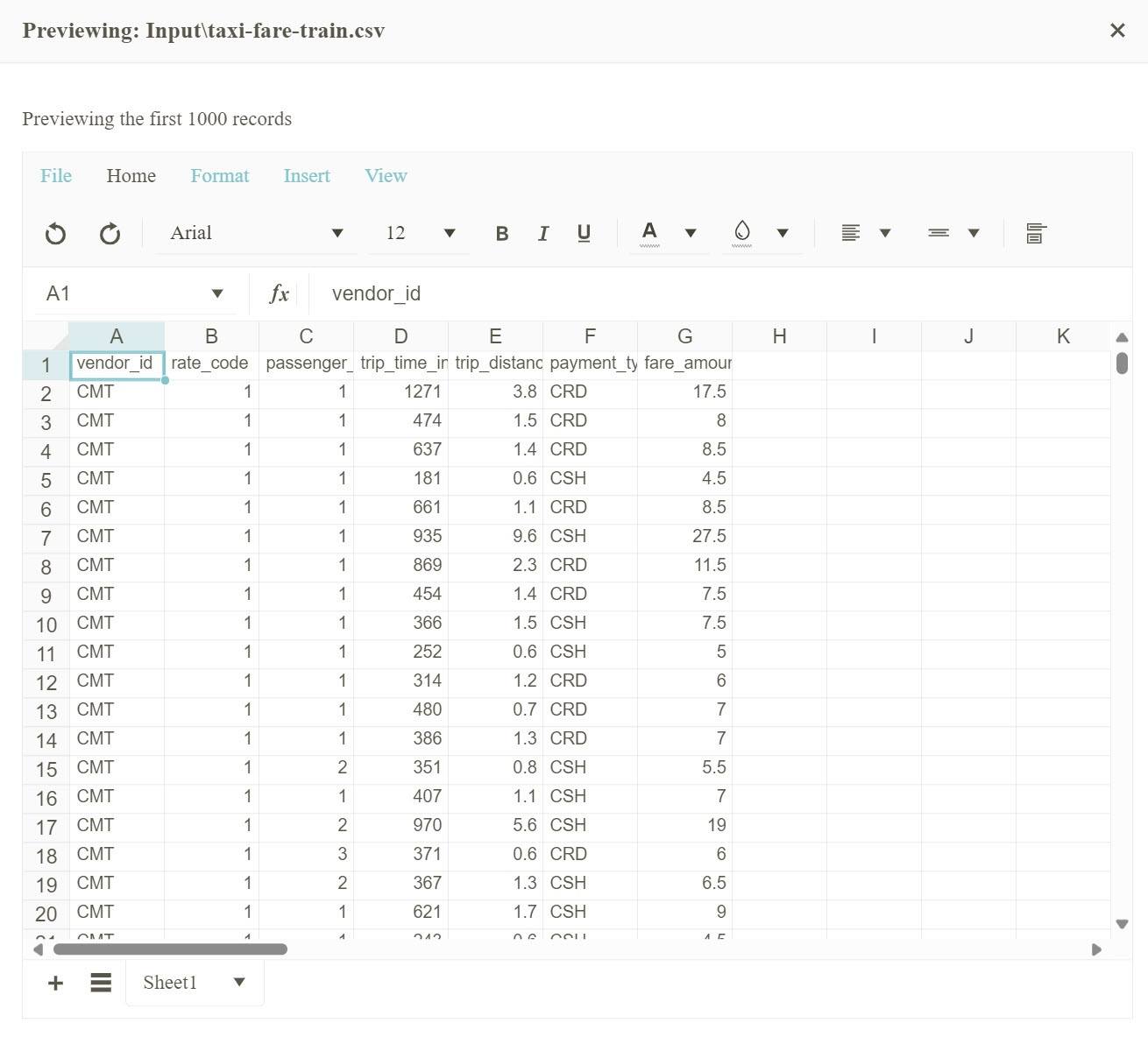 Previewing: Input\tazi-fare-train.csv