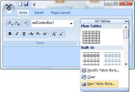 WinForms RibbonForm displaying a Gallery