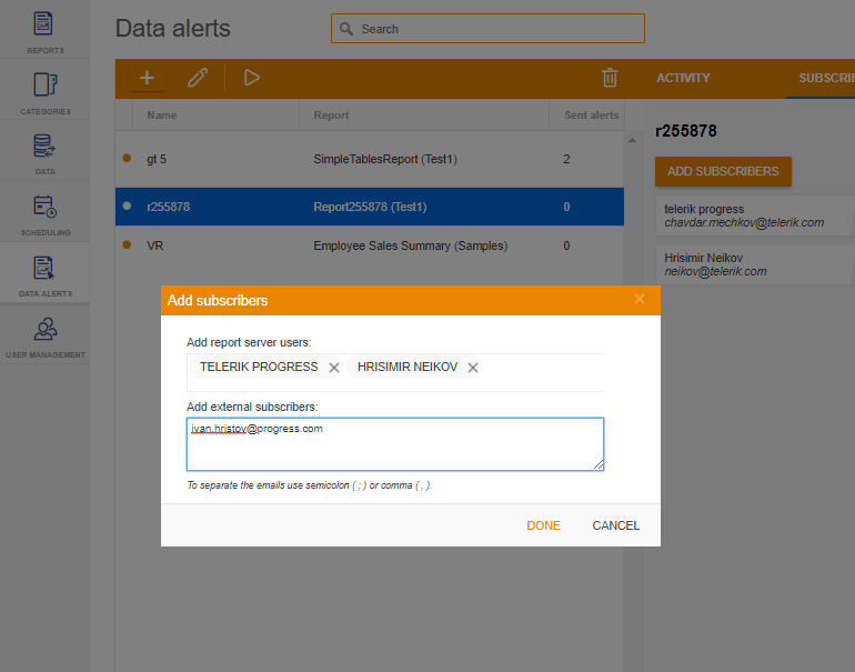 (2) Data Alerts and Email Notifications