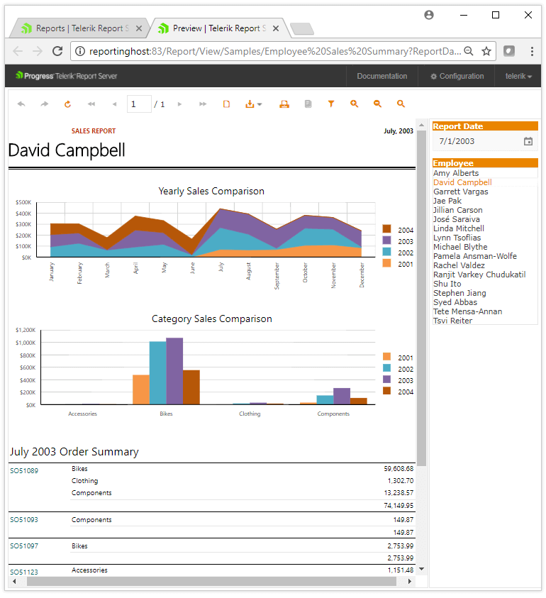 (2) Free Report Viewing from External Applications