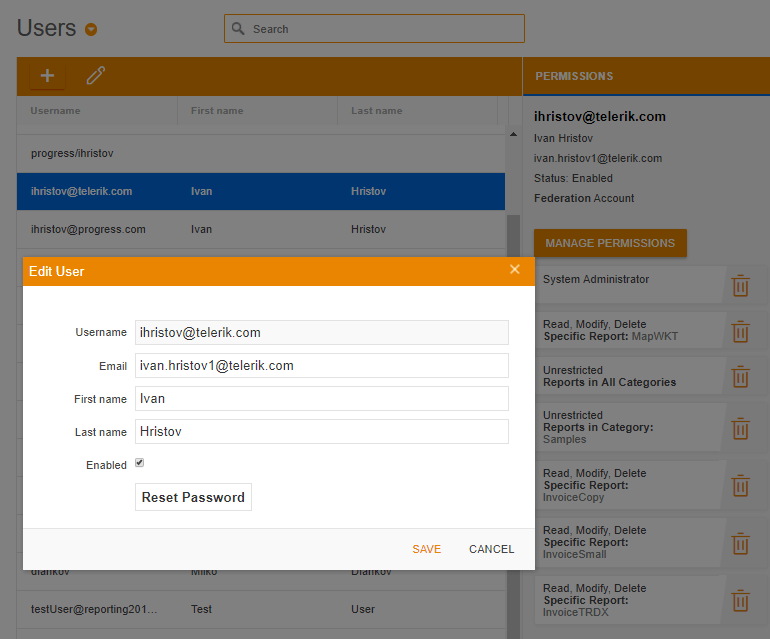 (2) User Management, Authentication and Authorization