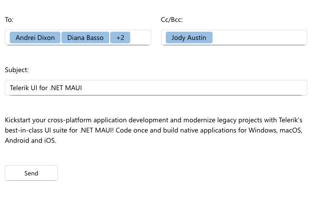 .NET MAUI AutoComplete Control with Token Support