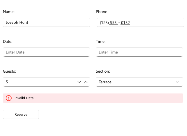 .NET MAUI DataForm Control Validation