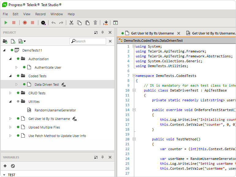 API Tests with Coded Steps 
