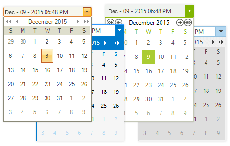 UI for WinForms DateTimePicker showind Appearances scenarios