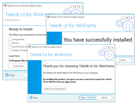 UI for WinForms Wizard displaying Pages