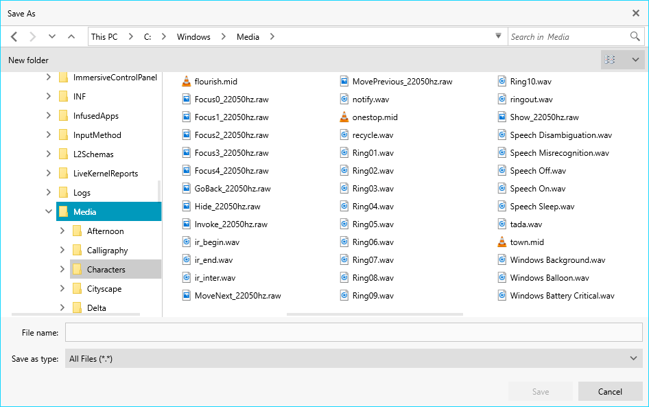 WPF File Dialogs demonstrating navigation and history