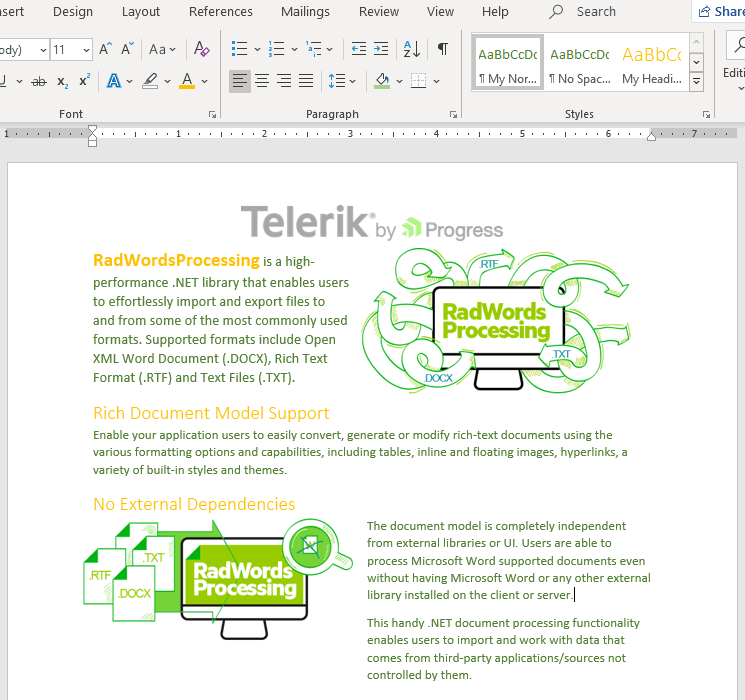 Telerik UI for WinUI WordsProcessing - Styles