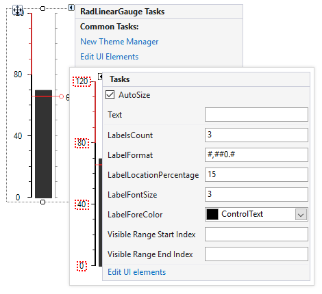 UI for WinForms LinearGauge Sample Design Time