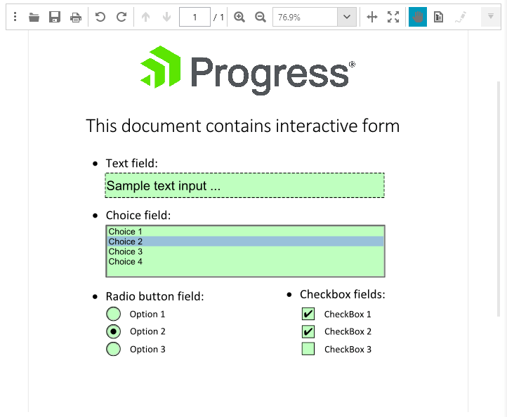 Interactive Forms in WPF PdfProcessing Library