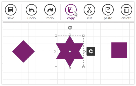 WPF Diagram control showcasing various commands