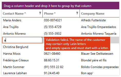 Built-In Data Validation Support in the WPF DataGrid