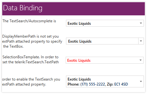 Data Binding Support in the WPF ComboBox control