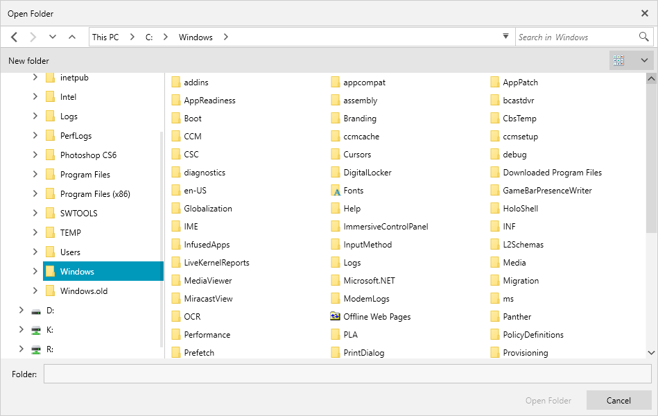 WPF File Dialogs displaying Open Folder Dialog