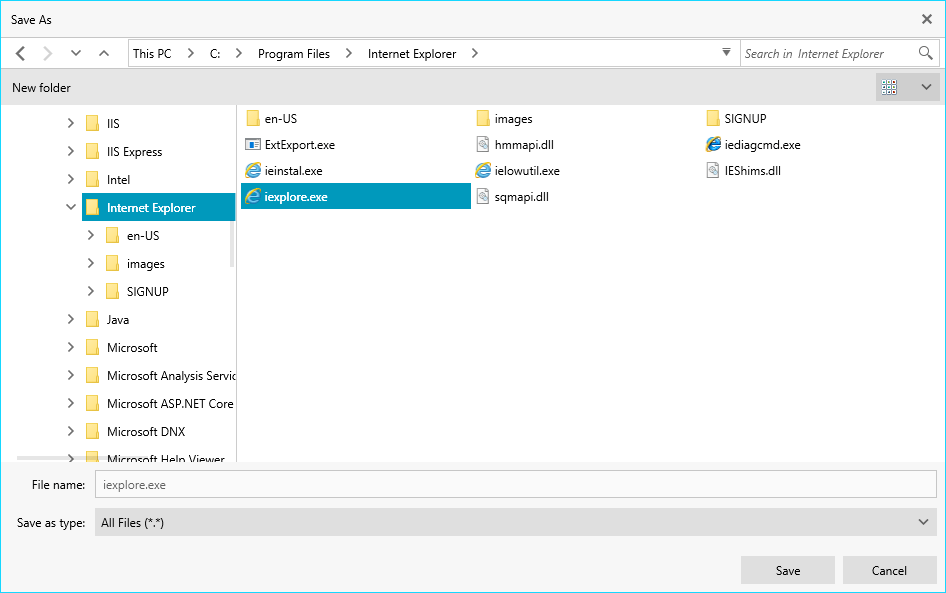 WPF File Dialogs displaying Save File Dialog