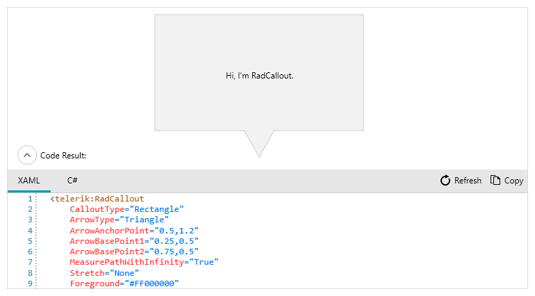 WPF callout control as a static element