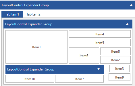 WPF LayoutControl demonstrating Display Modes