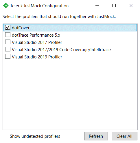 Telerik JustMock Integration with dotCover