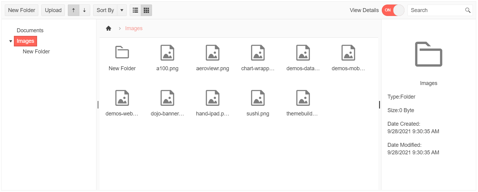 Telerik UI for ASP.NET Core File Manager