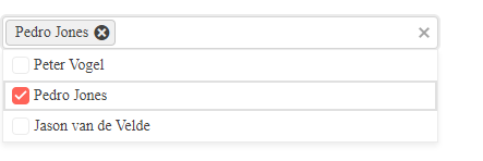 A screenshot of the MultiSelectComboBox with the dropdown list open. There is a checkbox to the left of each item in the list.