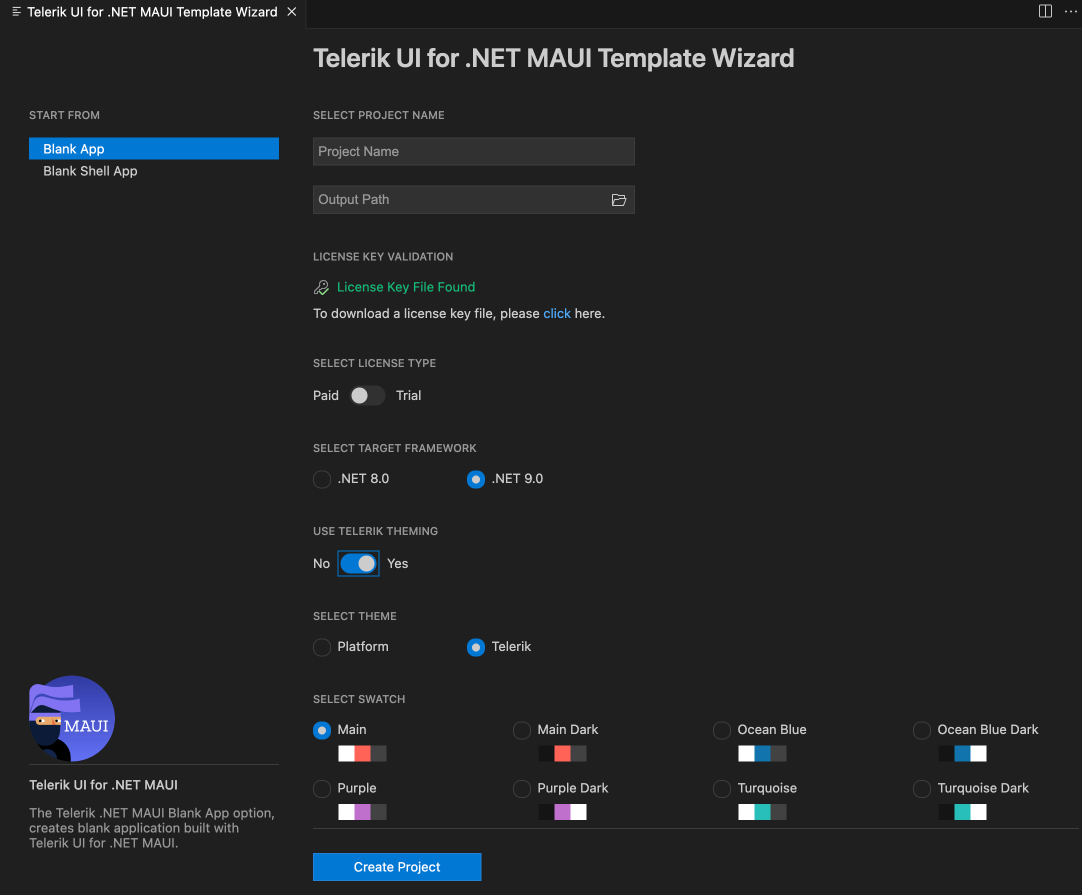 Maui Template Wizard With Themes