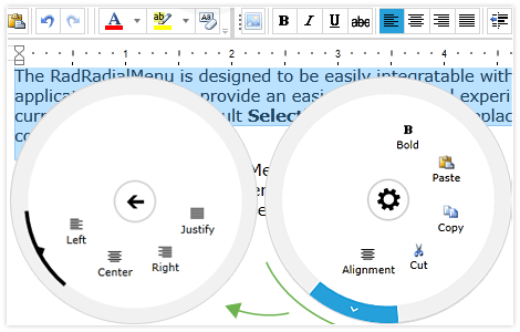 Nested Items and Selection Options in WPF RadialMenu control