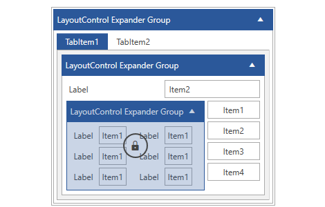 WPF LayoutControl demonstrating Item Nesting
