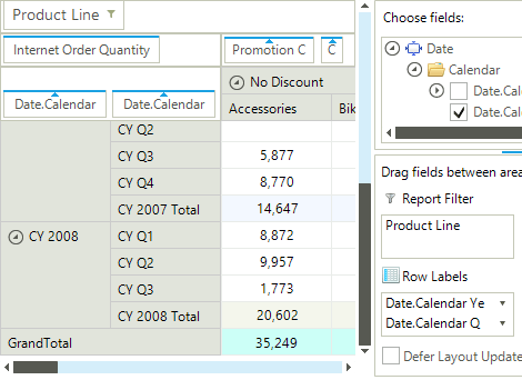 WinForms PivotGrid control showcasing OLAP support