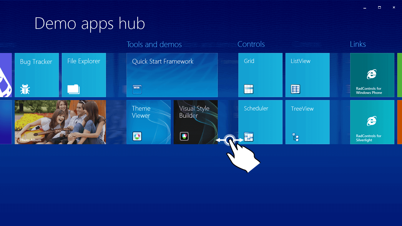 WinForms Panorama Control displaying Touch Scrolling