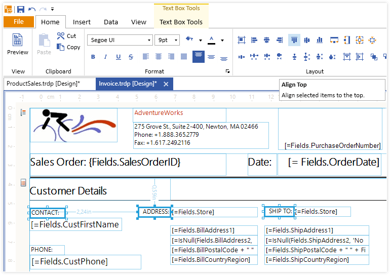 Perfect Positioning Sizing And Aligning Of ReportItem - show how it works