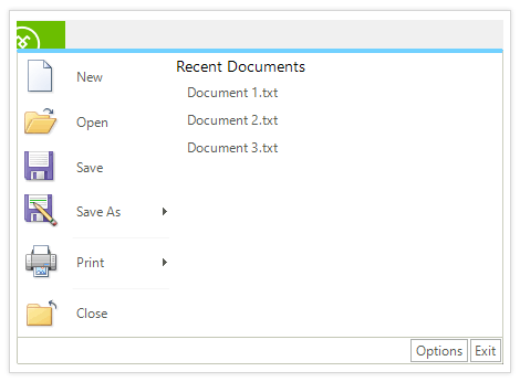 WinForms ApplicationMenu overview